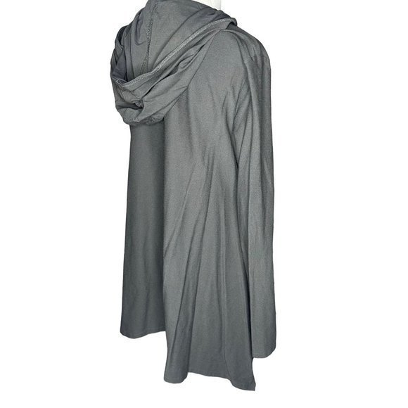 Eileen‎ Fisher Gray Lightweight Longline Hooded Zipper Spring Jacket Size Small - Picture 6 of 9